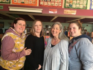 BARGAINING TEAM: From left, Kate Trombley, Michelle Dumas, Beth Woodward and Chapter Chair Jen Fiddler (not pictured, Bryan McMaster).