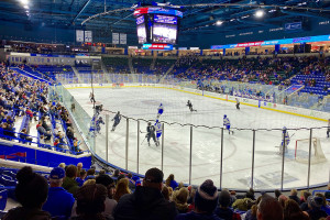 ATHLETICS ON ICE: Local 888 members teamed up for an entertaining Hockey Night last year. Now, the school has canceled athletics for the fall.