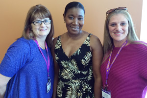 STEPPING UP: Chelsea Soldiers Home workers at the 2019 Leadership conference include, from left, activist Helen Farraher, Speandilove Nelson, chapter president; and Chrissy Wilson.