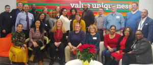 TIME TO PARTY: Local 888 members in Boston’s Department of Neighborhood Development celebrated the season while looking ahead to contract negotiations. The chapter is one of 12 city contracts expiring this year.