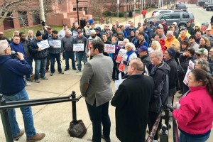 SOMERVILLE: Local 888 members rallied along with Somerville Municipal employees, firefighters, and community groups. 