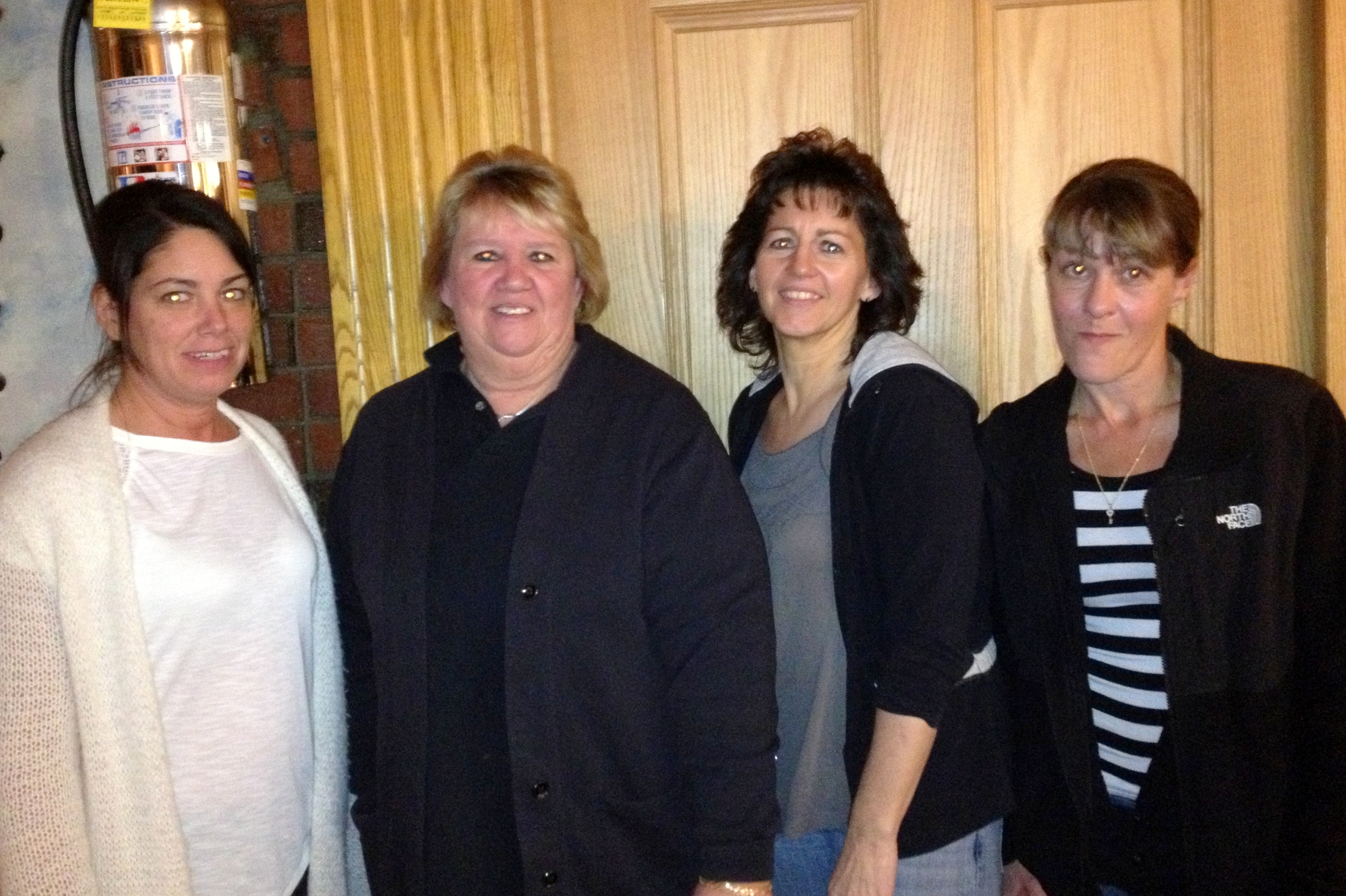 Brockton Food Service negotiating committee members Jean Roy, Linda Machnig, Diane Matta, Laurie Healy, (not pictured, Lorraine Monroe).