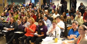SEIU members packed a forum last spring to hear from then Senate candidates Ed Markey and Stephen Lynch. Events like this provide an opportunity for members to hear directly from candidates and express their views about the issues that matter to them.