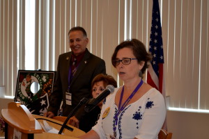 UMass Lowell member Darcie Boyer, who is the parent of a child in public school, spoke passionately at the Local 888 convention in favor of adopting the resolution urging members to vote no on Question 2. 