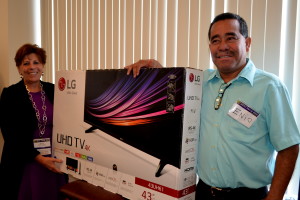Convention prize winner! Congratulations to Enio Lopez who works at the Chelsea Soldiers Home for winning the flat screen TV door prize at the Local 888 convention.