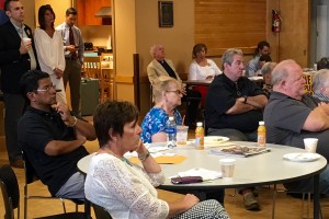 Secretary-Treasurer Brenda Rodrigues and Local 888 executive board members Jorge Vargas, Charlotte Killam and Mike Kelly attended the "Keep the Cap" briefing.