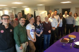 Local 888 leaders and staff celebrating Rudy Renaud