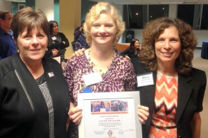 Lisa Field with Brenda Rodrigues and Mass COSH executive director Marcy Goldstein-Gelb.