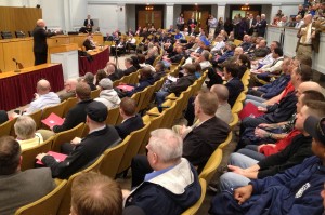 State and municipal workers at the recent health insurance lobby day at the State House.