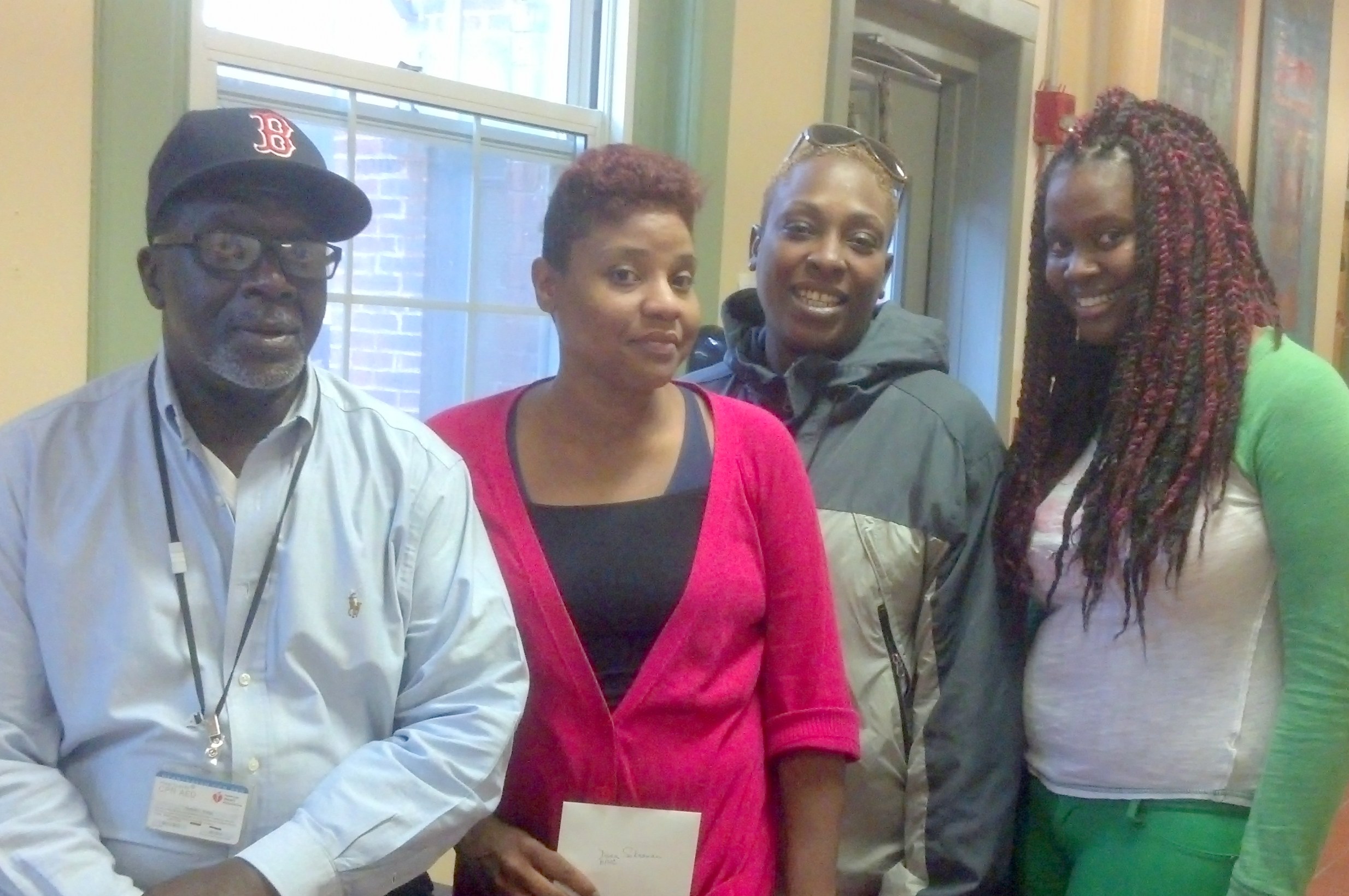 Crazy 8 winner Dana Sooknanan (in red sweater) with Norman Hodge, Jovanica Champaign and Lesha G.