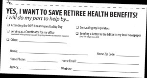 Retiree health care postcard