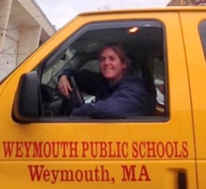 Jill McCaughey, special needs van driver for the Weymouth Public Schools 